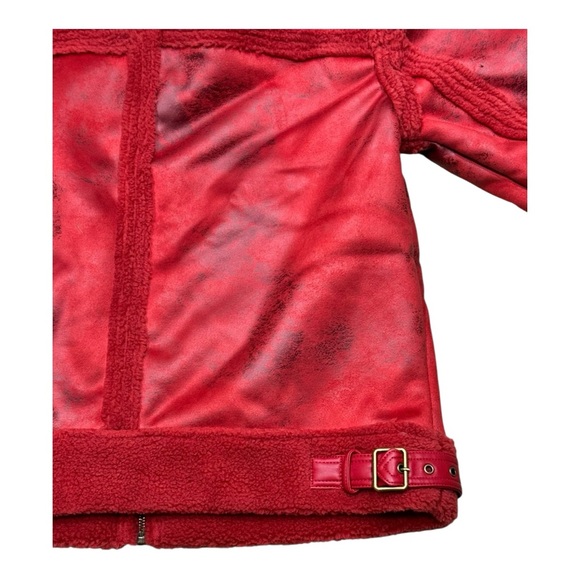 G by Giuliana Black Label Faux Suede and Shearling Zip-Front Coat Medium NWOT - Picture 10 of 14